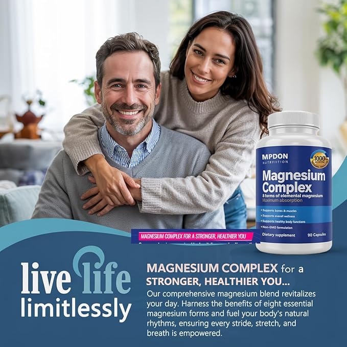 8-in-1 Magnesium Complex 1000mg - Features Elemental Magnesium &amp Citrate - 90 Capsules (2)