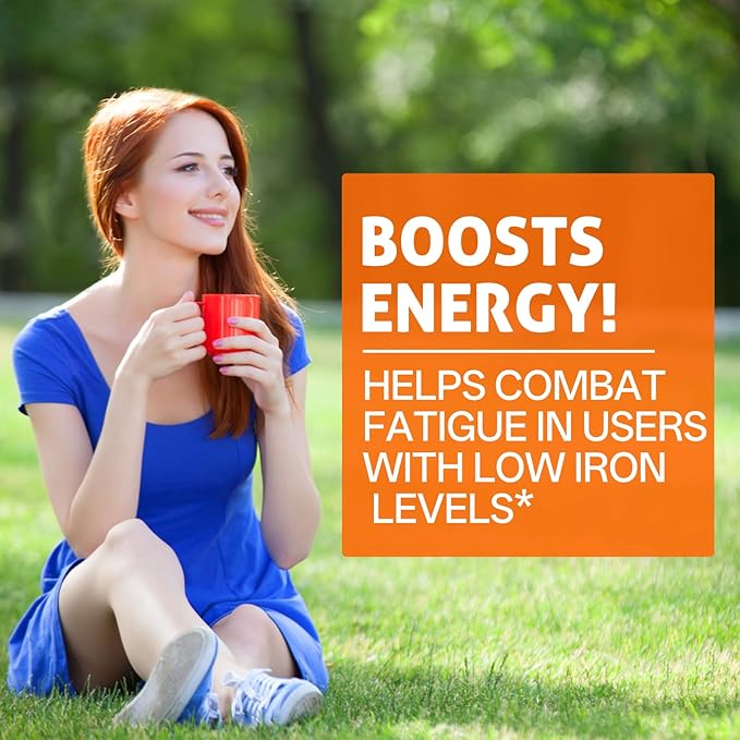 Iron Folic Acid &amp Calcium Vitamin D3 Magnesium Supplement | Supports Red Blood Cell Bone &amp Muscle Health | 60 Tablets Gentle Elemental Composition with 400mcg Folic Acid