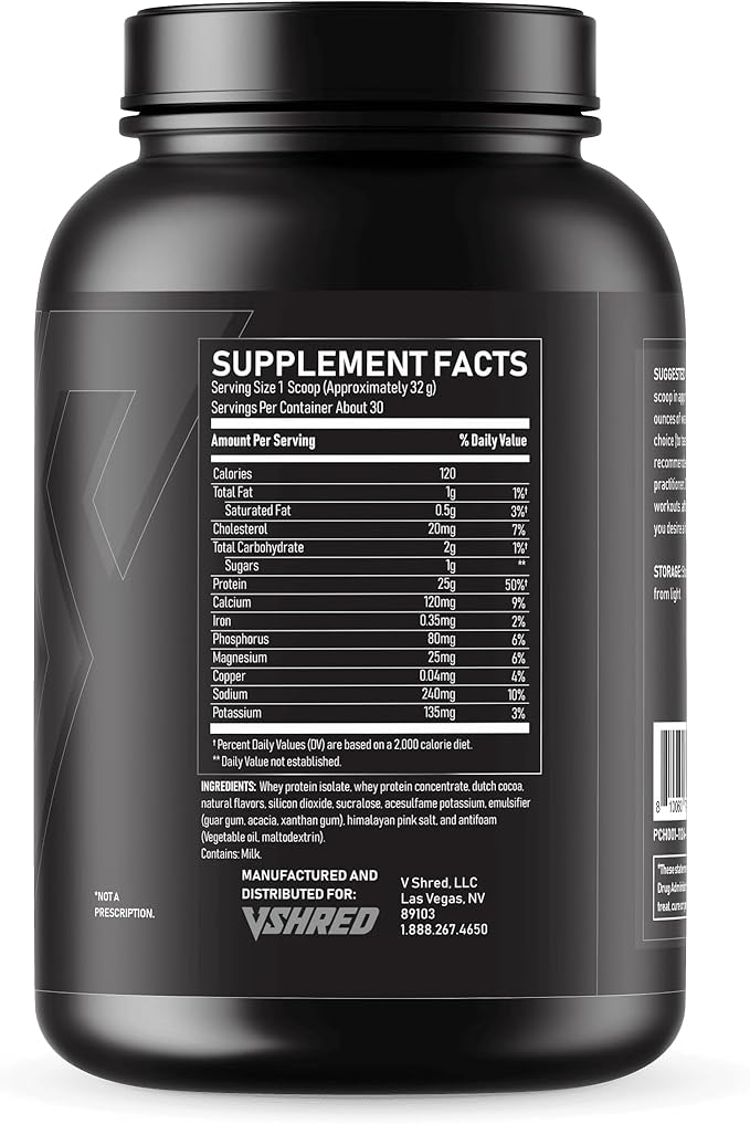 V Shred MD Chocolate Protein – Dr. Drew Approved Protein Powder – Formulated with 25g Protein – Supports Strength Wellness &amp Daily Nutrition – Rich Natural Flavor