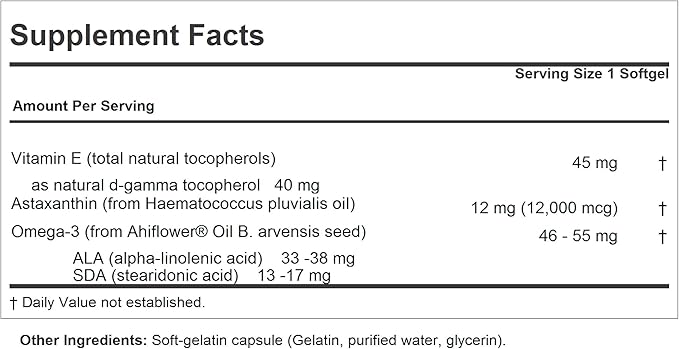 ANDREW LESSMAN Astaxanthin 12mg - 60 Softgels - 12000 mcg Natural Astaxanthin Powerful Anti-Oxidant Carotenoid. Protection for Eyes Heart Skin and More. No Additives. Easy to Swallow Softgels