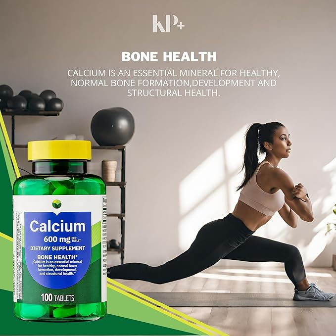 KP+ Calcium 600 mg | Bone Health Support | Gluten Free | 100 Tablets | Pack of 2