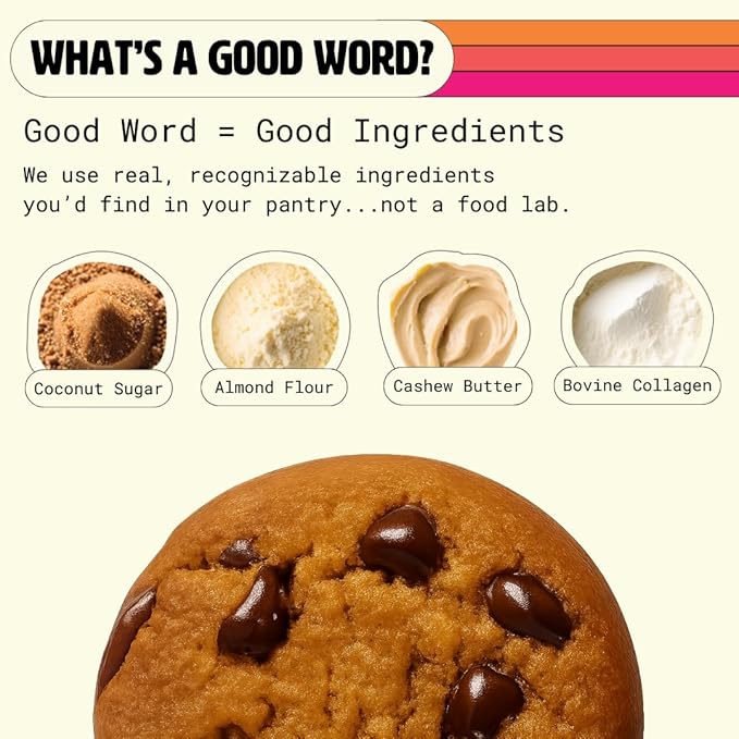 Peanut Butter Protein Cookie Soft &amp Chewy High Protein Snack Gluten-Free Grain-Free Dairy-Free No Seed Oils No Refined Sugars Made with Almond Butter &amp Collagen 12-Pack