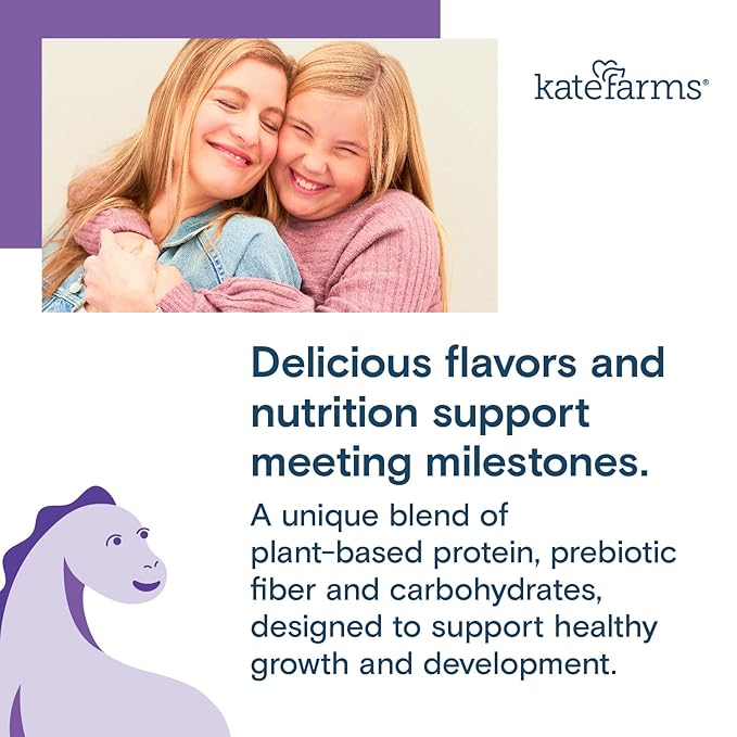 KATE FARMS Organic Pediatric Peptide 1.0 Formula Vanilla Sole-Source Hydrolyzed Plant-Based Nutrition for Oral or Tube Feeding 8.45 oz (12 pack)