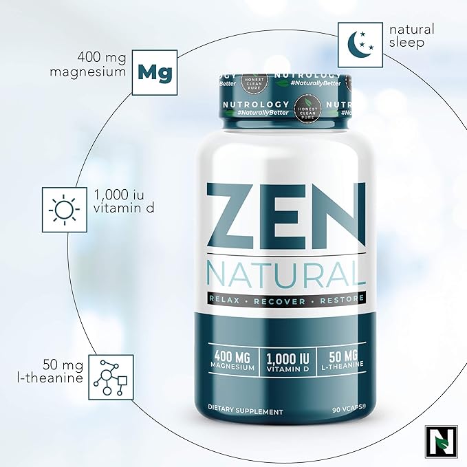 Nutrology TRIPACT Protein Powder 7-in-1 Meal Replacement Shake Superberry (40 Servings) Zen Natural Magnesium Supplement (30 Servings)
