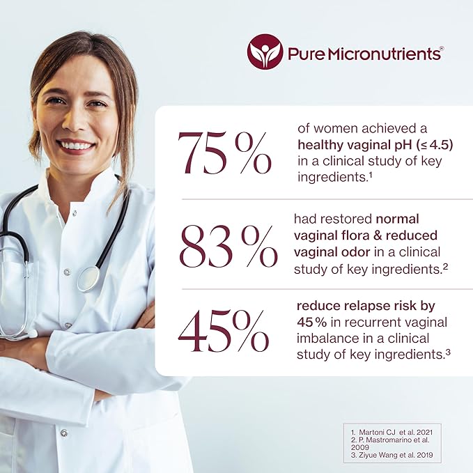 Pure Micronutrients pH Balance Vaginal Probiotics for Women - Odor &amp Itch Support - Vaginal Health Pills with Cranberry Lactobacillus &amp Prebiotics - Feminine Wellness Daily Supplement - 60 Ca