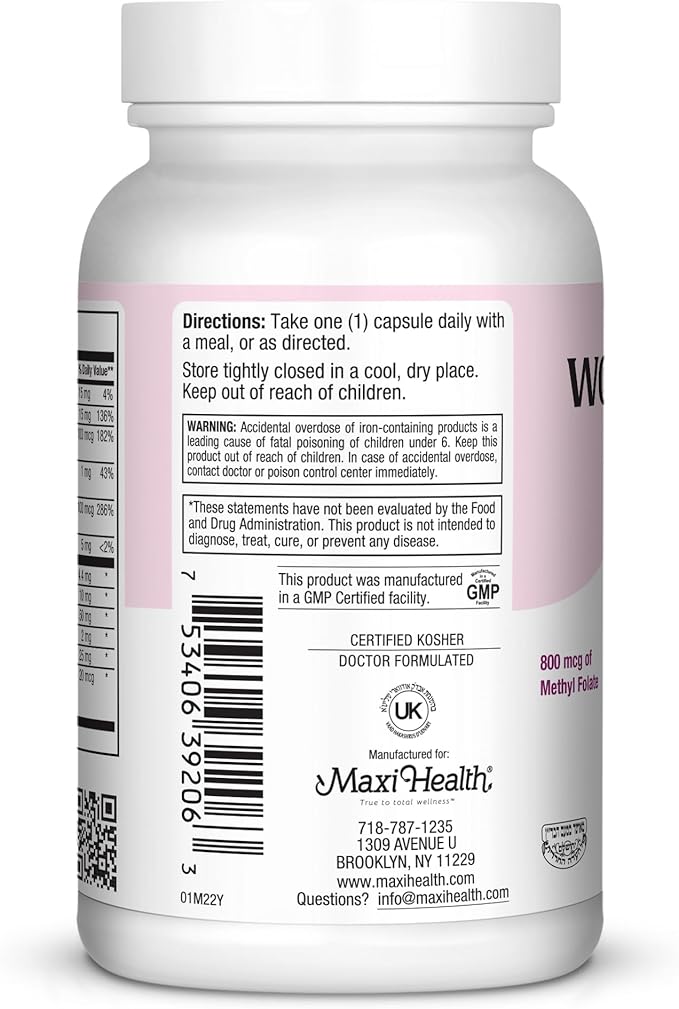 Maxi Health Teen Vitamins for Girls 12-17 + Women’s Daily Multivitamin Bundle with D3 Iron Calcium Biotin Digestive Enzymes &amp Essential Vitamins – Energy Immune Mood &amp Gut Health Support