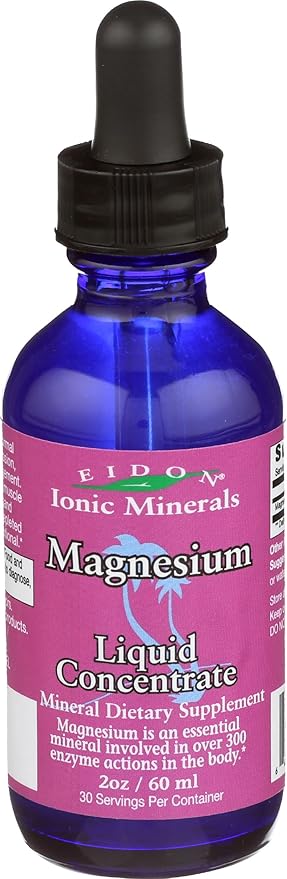 Eidon Liquid Magnesium Concentrate - Ionic Magnesium Drops Supplement for Adults Men and Women Supports Muscle Relaxation Bioavailable No Additives or Preservatives - Magnesium Chloride 2 oz