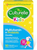 Culturelle Kids Complete Chewable Multivitamin + Probiotic For Kids Ages 3+ 50 Count Digestive Health Oral Health &amp Immune Support - With 11 Vitamins &amp Minerals including Vitamin C D3 &a