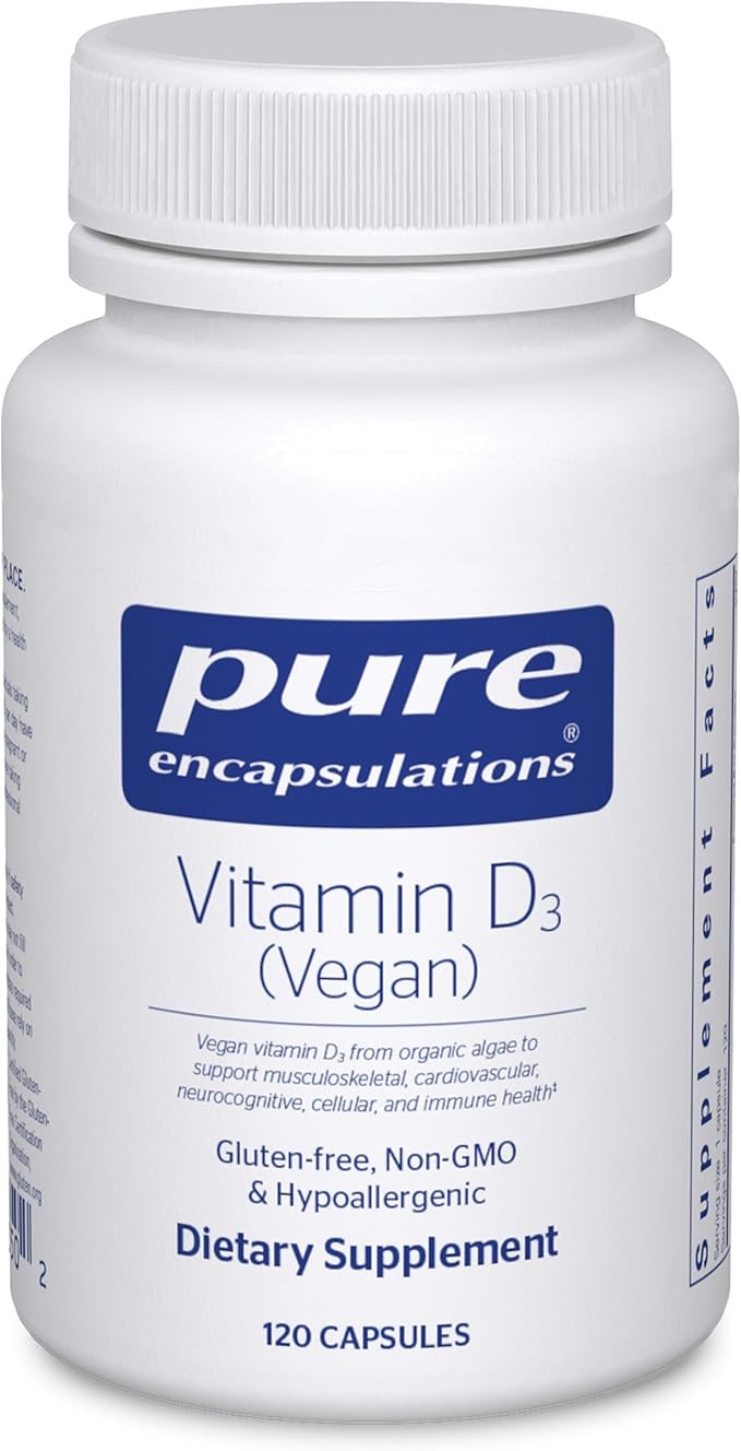 Pure Encapsulations Vitamin D3 Vegan | Support for Musculoskeletal Cardiovascular Neurocognitive Cellular and Immune Health* | 120 Capsules