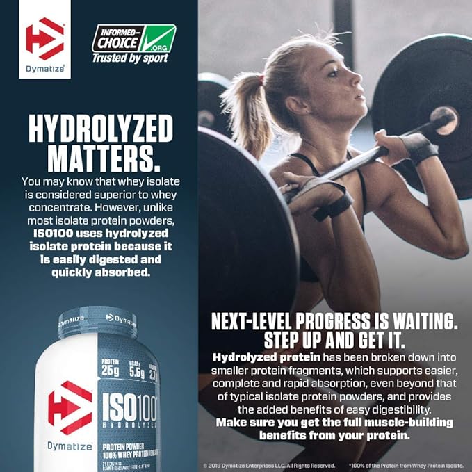 Dymatize ISO100 Hydrolyzed 100% Whey Protein Isolate Strawberry -- 5 lbs