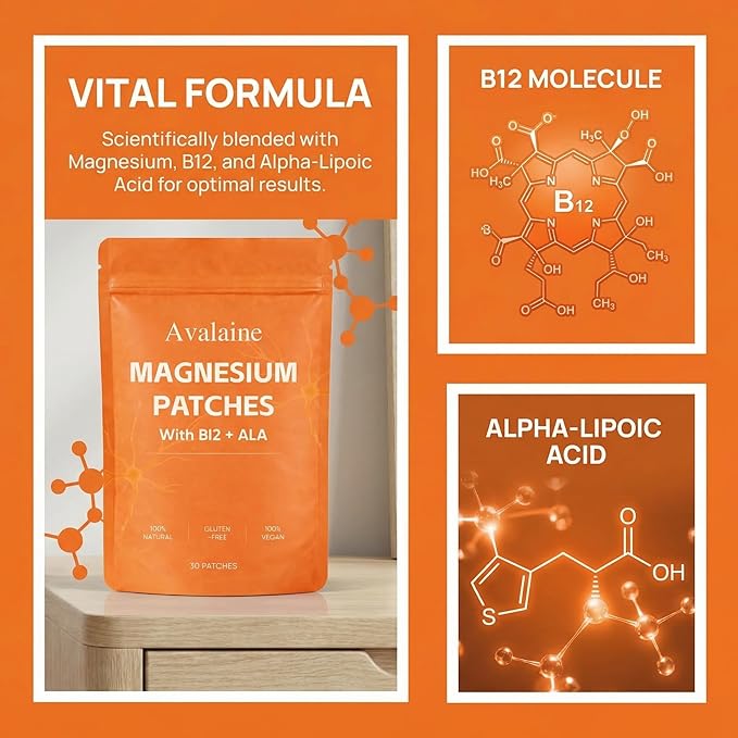 Avalaine Magnesium Patches Magnesium Patches with Bi2+Alpha-Lipoic Acid 30Patches (1)
