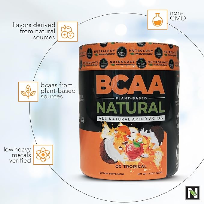 Nutrology TRIPACT Protein Powder 7-in-1 Meal Replacement Shake Creamy Chocolate (40 Servings) BCAA Natural Plant Based BCAA Powder Orange Coconut Flavor (30 Servings)