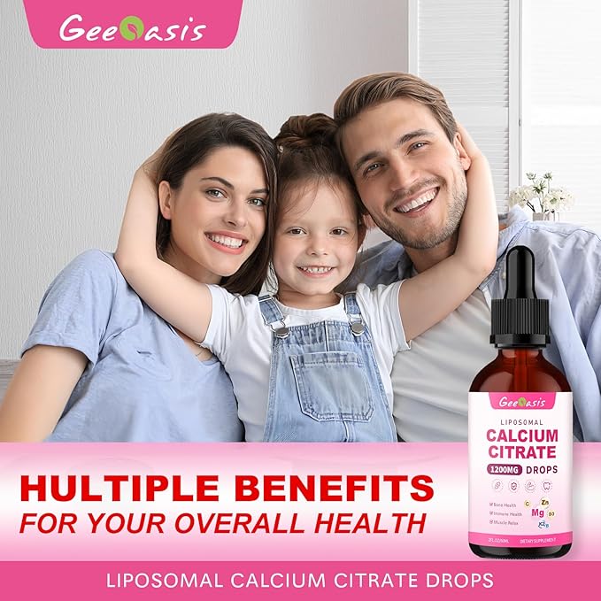 Liposomal Liquid Calcium Citrate &amp L-Theanine with GABA Drops Immune &amp Overall Health Zzz &amp Relaxation Support