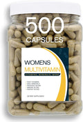 Multivitamin &amp Women's Health Blend - 500CT Tub - Providing Daily Serving of Vitamins Minerals Womens Health Antioxidants &amp Energy in a Clear Square Grip Jar