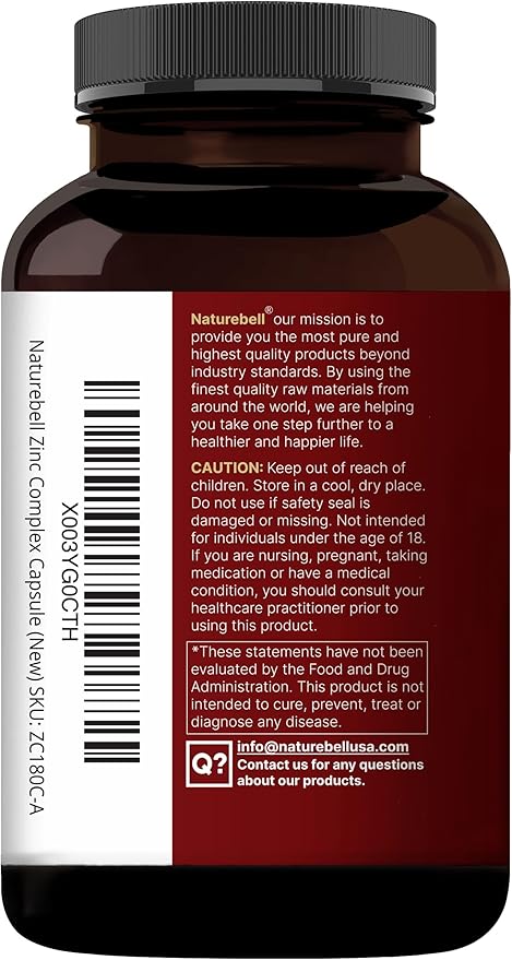 NatureBell Zinc Quercetin with Vitamin C &amp D3 240 Capsules | Quercetin 1000mg + Zinc 50mg + Vitamin C 250mg + Vitamin D3 5000 IU | 4-in-1 Advanced Immune &amp Lung Support | ZincVanta Formula