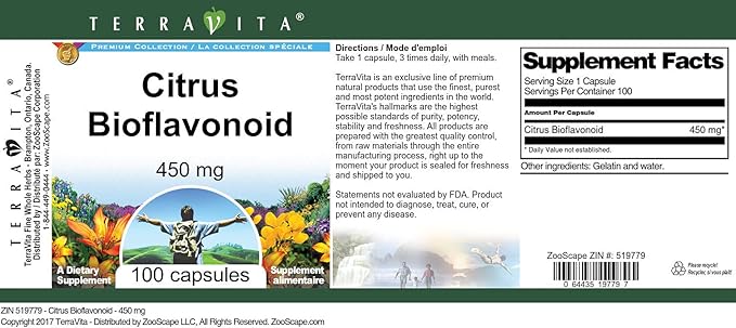 Citrus Bioflavonoid - 450 mg (100 Capsules ZIN: 519779)
