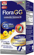 LABO Nutrition FloraGG Lactobacillus Rhamnosus LGG 25 Billion CFU Daily (LGG Probiotic with Sunfiber) 5-Layer Microencapsulated L. Rhamnosus Supplement | Digestion &amp Immune Support | 60 Capsules