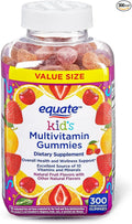 Equate Kids Multivitamin Gummies Complete Daily Multivitamin for Children 2+ Natural Fruit Flavor 300 Count Vegetarian Sticker