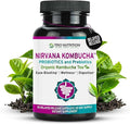 TRIO NUTRITION Nirvana Kombucha - Multi-Strain Probiotics &amp Prebiotic Blend with Organic Tea - Delayed-Release Capsules for Digestive &amp Immune Health - Bloating Relief - Natural pH Balance