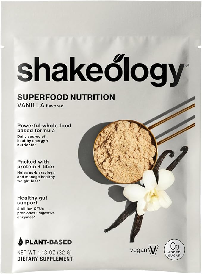 BODi Shakeology 0g Added Sugar Plant-Based Vegan Protein Powder – Gluten-Free Superfood Shake with Vitamins &amp Minerals – Helps Support Healthy Weight Loss &amp Gut Health Vanilla 14 Individual