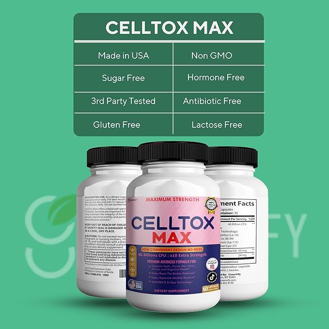 CellTox Max Probiotic Supplement Maximum Strength 40 Billion CFU 60 Capsules 30-Day Supply (5)