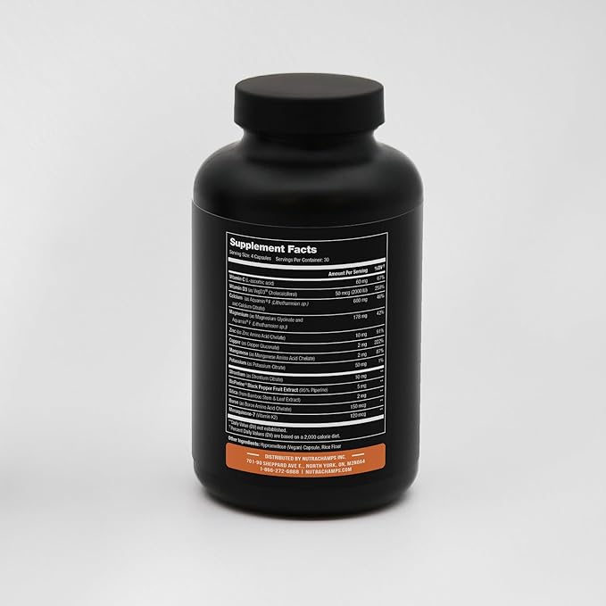 NutraChamps Calcium Supplement for Bone Strength 120 Vegan Capsules