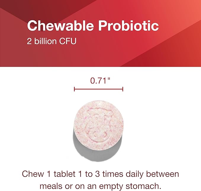 PROTOCOL FOR LIFE BALANCE Chewable Probiotic - 2 Billion CFU - Digestive Health &amp Immune System Support - Xylitol &amp Sorbitol - Lactobacillus Rhamnosus Probiotic - Halal &amp Vegan - 90 Chewab