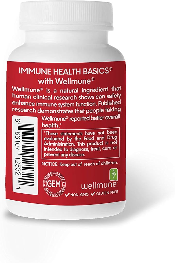 Ultra Strength Immunity - Clinically Proven Immune Support - Wellmune Highly Purified Beta Glucan - Gluten-Free Non-allergenic Non-GMO and Vegan Capsules - 30 Capsules 250 mg