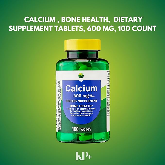 KP+ Calcium 600 mg | Bone Health Support | Gluten Free | 100 Tablets | Pack of 2