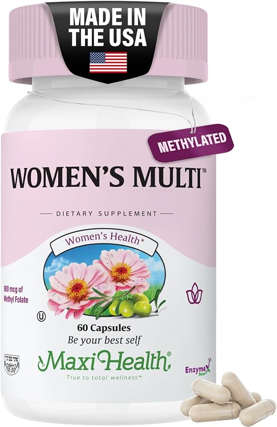 Womens Multivitamin – Methylated Multivitamin for Women with 23 Key Vitamins C D B6 B12 Calcium Probiotics Biotin &amp More - Energy Skin Nails &amp Gut Health Support - Kosher 60 Capsules