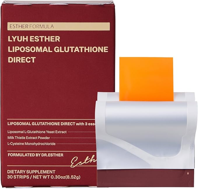 ESTHER FORMULA Liposomal Glutathione Strips (30 ct) - Glutathione Direct Antioxidant Support Skin Brightening | Fast-Absorbing Oral Beauty Film | Korean Supplements | Made in USA