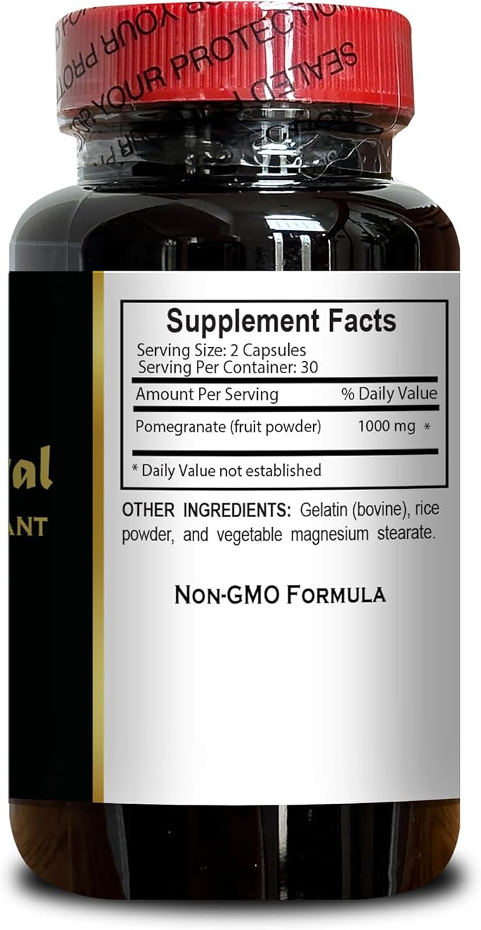 Pomegranate Extract Supplement Herbal Antioxidant Support Capsules for Men and Women Plant-Based Vegan Non-GMO Formula - 2 Bottles 120 Capsules