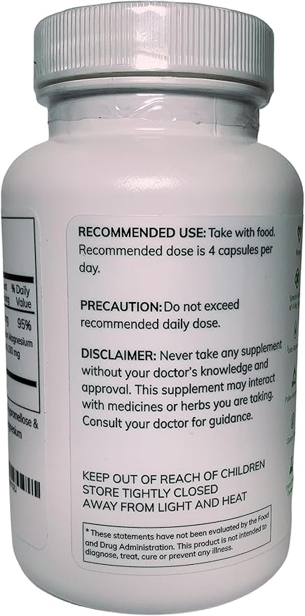 Magnesium Supplement | 4 Types of Magnesium in 1 Capsule | Glycinate Malate Taurate &amp Citrate for Muscles &amp Sleep | High Absorption | Vegan Non-GMO | 100 Capsules