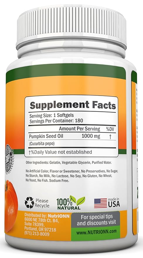 NutriONN Pumpkin Seed Oil Softgels Lycopene Capsules Combo - Targeted Support for Prostate &amp Urinary Health