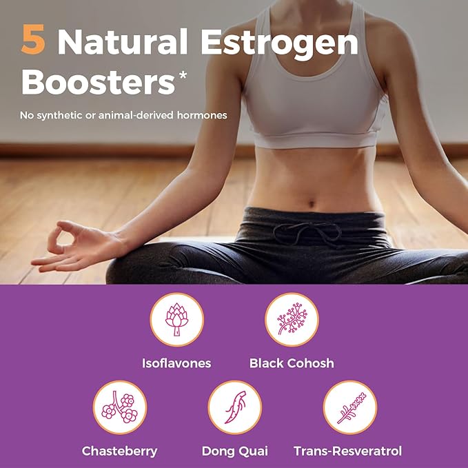 NewRhythm Women's Premium Bundle: Vaginal Health with P-5-P &amp Vitamin C + Menopause Relief with Botanicals 18 Strains 90 Capsules