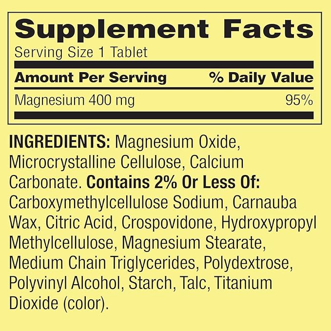 Magnesium 400 Mg 250 Tablets Pack of 1 +Vls Sticker