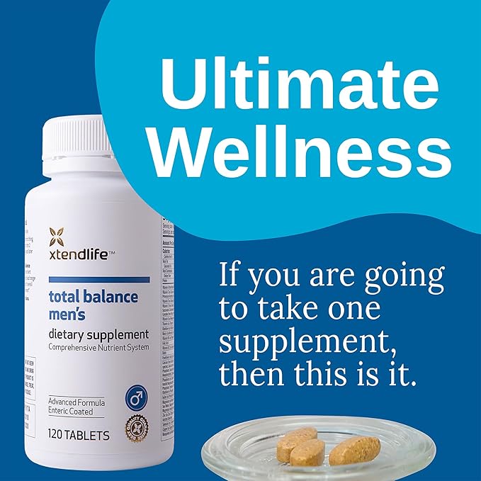 Xtendlife Total Balance Men’s Multivitamin for Immune Heart Digestive &amp Cellular Health - Daily Support - 70+ Nutrients &amp Minerals - 30 Day Supply