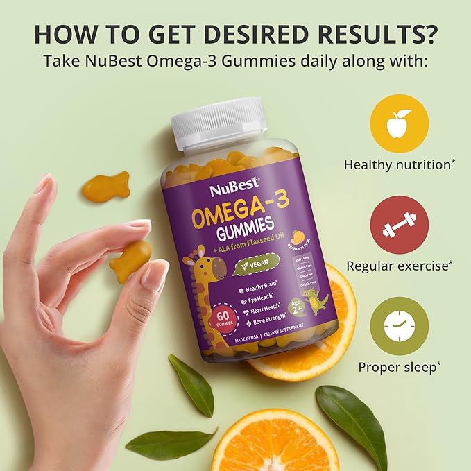 Bundle Brain Growth and Immunity with Omega-3 with Flaxseed Oil Gummies and Immune Multivitamin Gummies No Added Sugar