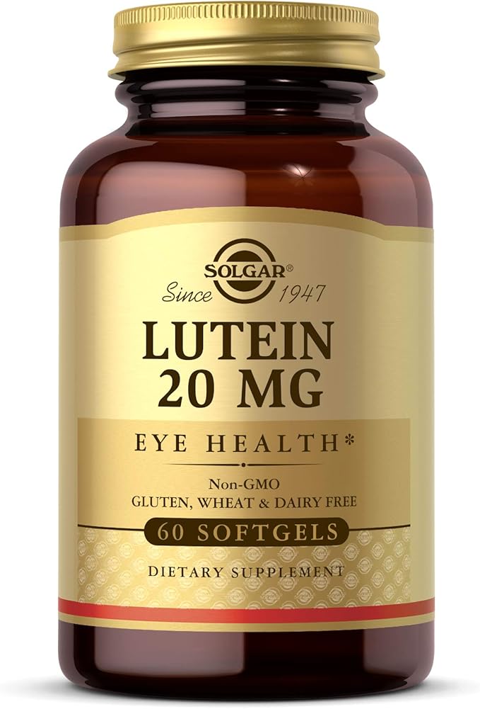 Solgar Lutein 20 mg 60 Softgels - Supports Eye Health - Helps Filter Out Blue-Light - Contains FloraGLO Lutein - Non-GMO Gluten Free Dairy Free - 60 Servings