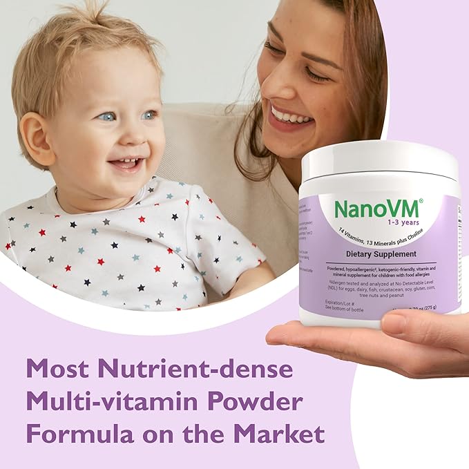 1-3 Years Allergen-Free Multivitamin for Kids Unflavored Dietary Supplement Powdered Supplement with 14 Vitamins &amp 13 Minerals Low-Carbohydrate Toddler Vitamins 275g - Solace Nutrition