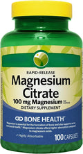 KP+ Magnesium | Magnesium Citrate 100 mg | Bone &amp Muscle Health Support | Rapid-Release Capsules | 100 Count | Dietary Supplement | Pack of 1