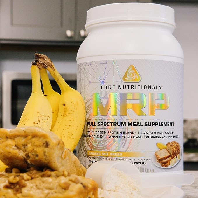 Core Nutritionals MRP Full Spectrum Meal Replacement | Whey Protein Blend + Low Glycemic Carb Blend | 27g Protein | 3 Pound (Banana Nut Bread)