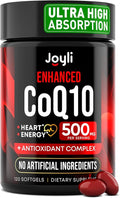 High Absorption CoQ10 500MG - Co Q 10 Supplement 120 Softgels for Heart Health&ampEnergy Production - Enhanced CoQ10 Nutritional Supplements with Coenzyme Q10 - Alternative to coq10 400mg softgels