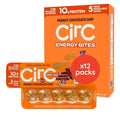 CirC Energy Bites - 12 Pack Peanut Chocolate Chip Gluten Free Protein Balls - 10g Protein Whole Grains Nuts &amp Fruit - Portable Healthy Snacks for Adults &amp Kids 5 Piece Resealable Packs