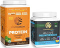 Sunwarrior Active Preworkout Hydration Blend &amp Chocolate Classic Plus Organic Protein Powder Set | Bundle &amp Save | Non-GMO Soy Dairy Filler &amp Gluten Free (30 Servings Each)