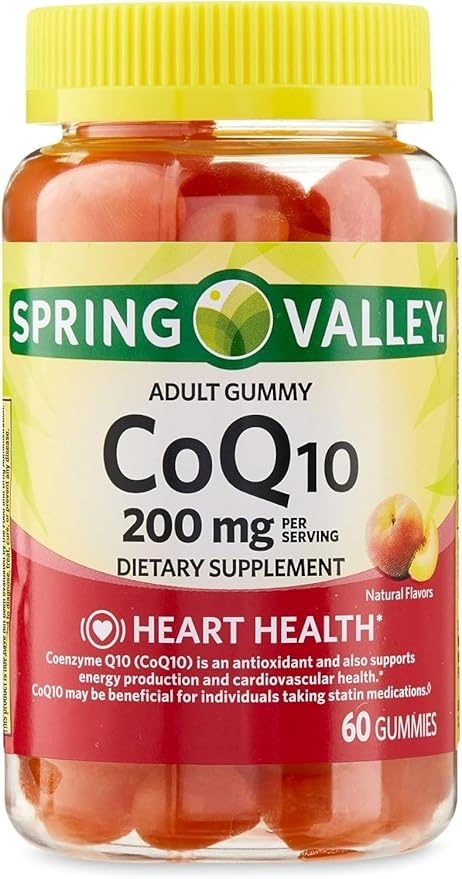 Spring Valley Coq10 200mg Gummies- Coenzyme Supplement for Adults 60 ct (Pack of 1) Set by Basket Goods