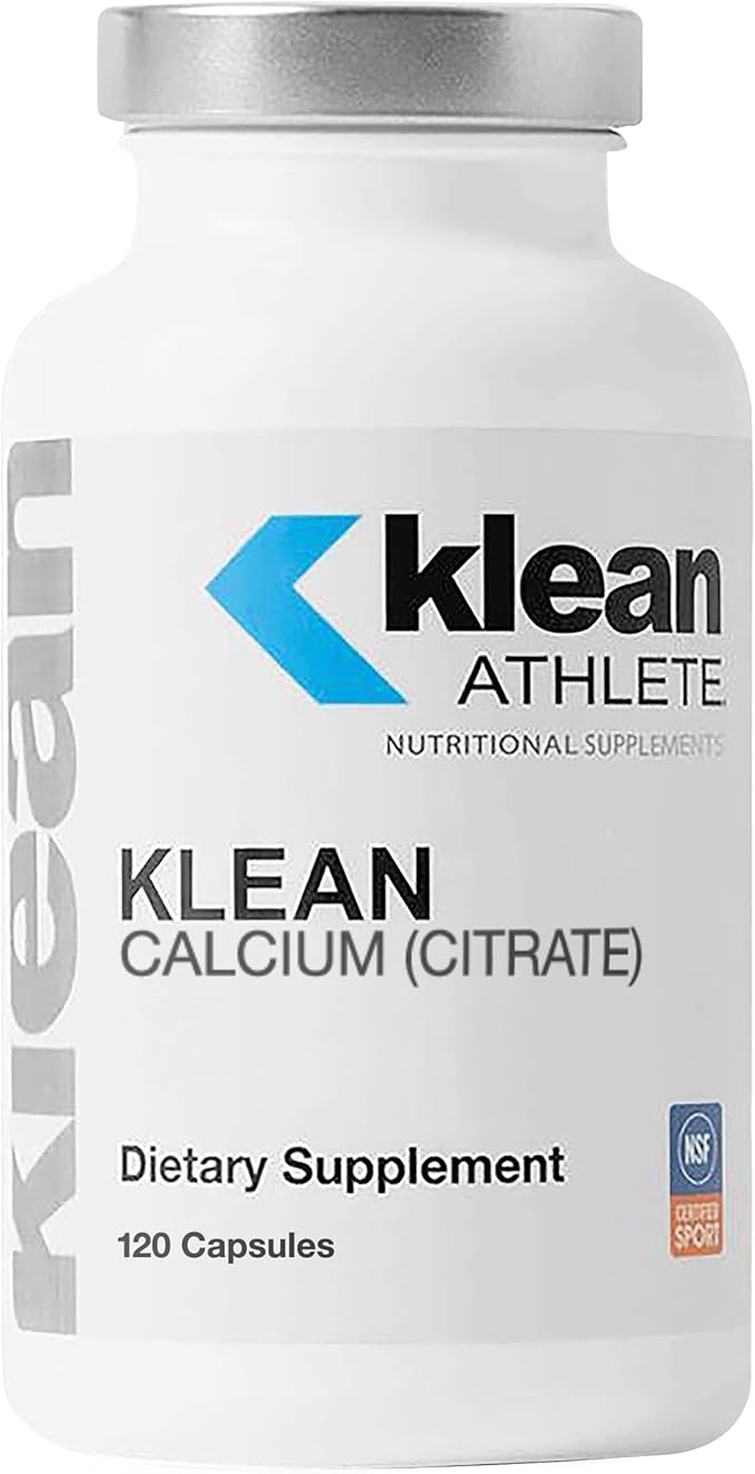 Klean ATHLETE Klean Calcium Citrate - for Bone Health &amp Density - Bone Support for Sports* - Gluten Free Vegan &amp Non-GMO - 120 Capsules