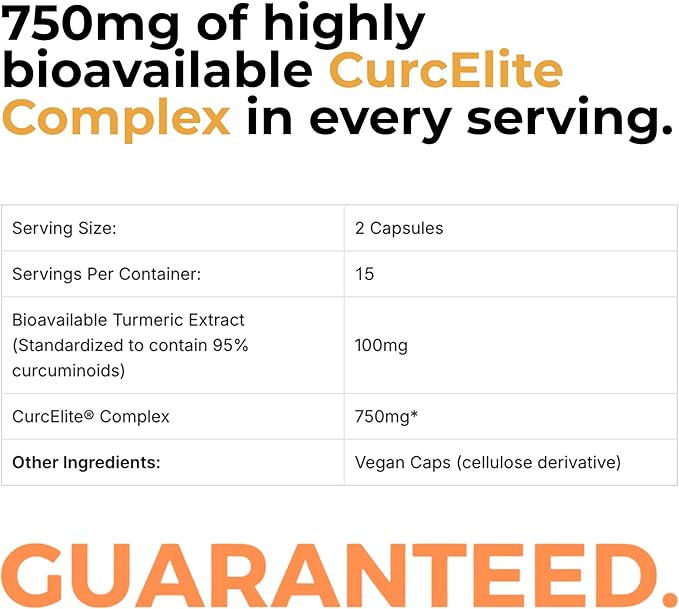 Mara Labs CurcElite Curcumin | Turmeric Extract 95% Curcuminoids | Vegan No Fillers and Non-GMO | 30 Vegan Capsules