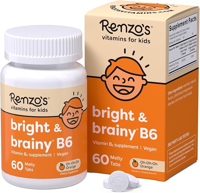 Renzo's Vitamins Adventurous Kid Bundle - Picky Eater Kids Multivitamin Vitamin D3 for Kids and Bright &amp Brainy Vitamin B6