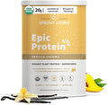 Sprout Living Epic Protein Plant Based Protein &amp Superfoods Powder Vanilla Lucuma Powder | 20 Grams Organic Protein Powder Vegan Non Dairy Non-GMO Gluten Free Low Sugar (2 Pound 24 Serving